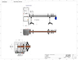 Automatic bottle unscrambler with Independent 100 cubic foot hopper and secondary orientation, model TruSort-SO V1 dimensions, by Acasi Machinery Inc.