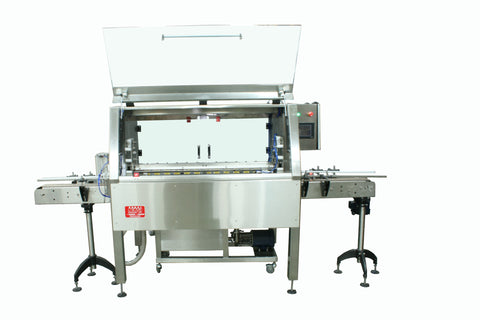 Automatic inline bottle cleaner with dry or wet cleaning options, model BR-15, by Acasi Machinery Inc. front view
