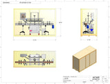 Automatic inline pressure overflow bottle filler machine, low viscosity, model GI3300 crate dimensions , by Acasi Machinery Inc.