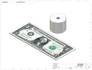 Automatic plastic and metal bottle unscrambler machine with 48 inches bowl, model BU7100, Part BU7000-03-091, by Acasi Machinery Inc.