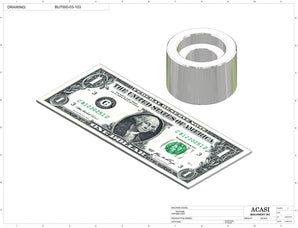 Automatic plastic and metal bottle unscrambler machine with 48 inches bowl, model BU7100, Part BU7000-03-103, by Acasi Machinery Inc.