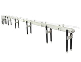 Automatic variable speed power curve and custom chemical resistant conveyor, by Acasi Machinery Inc., rear view_