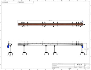 Automatic variable speed power straight, curve and custom bottle sanitary conveyor, model CV200 dimensional, by Acasi Machinery Inc.
