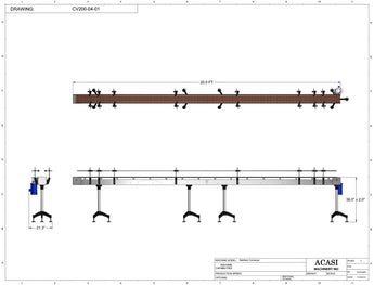 Automatic variable speed power straight, curve and custom bottle sanitary conveyor, model CV200 dimensional, by Acasi Machinery Inc.