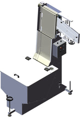 Waterfall cap feeder and sorter, model CF4400, by Acasi Machinery Inc., front and right view