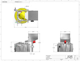 Centrifugal cap feeder sorter, model CF 5200 dimensions, by Acasi Machinery Inc.