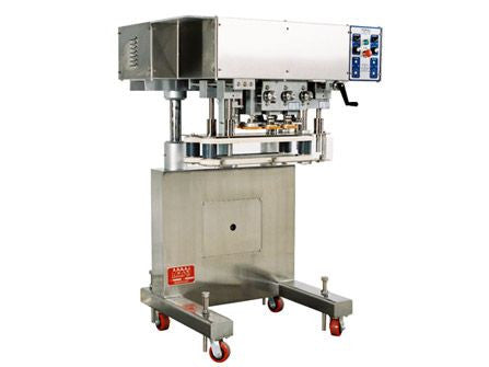Inline capping machine for a wide range of containers and caps, model CS5200, by Acasi Machinery Inc., left and front view