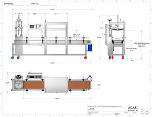 Semi-Automatic Electronic Net Weight Filling Machine - Model PWF-1S Drawings