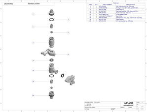 Automatic inline piston filler machine, Assy Sanitary Valve, by Acasi Machinery Inc.