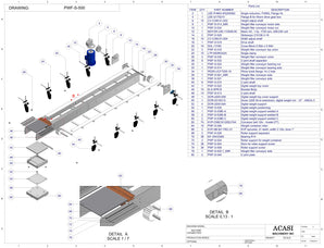 Semi-Automatic Electronic Net Weight Filling Machine - Model PWF-1S | Conveyor System