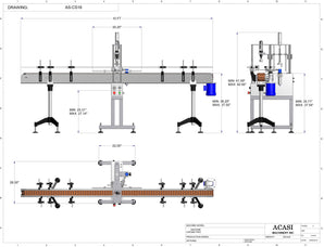 Semi-Automatic Single Head Cap Tightener, Model AS-CS16 dimensions, by Acasi Machinery Inc.