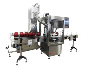 Single head chuck capper machine with waterfall type cap feeder, model PC1-JAW-Wfall, by Acasi Machinery Inc., left view