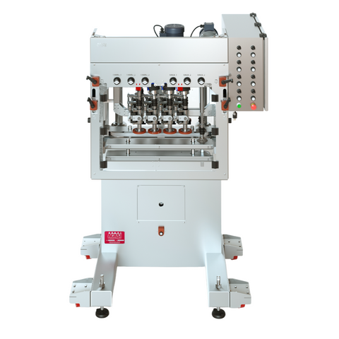 Automatic inline bottle cap tightener machine, model - Trucap, by Acasi Machinery Inc., front view.