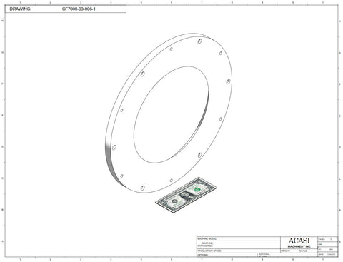 Vertical wheel cap feeder, model CF 7000, Part CF7000-03-006-1, by Acasi Machinery Inc.