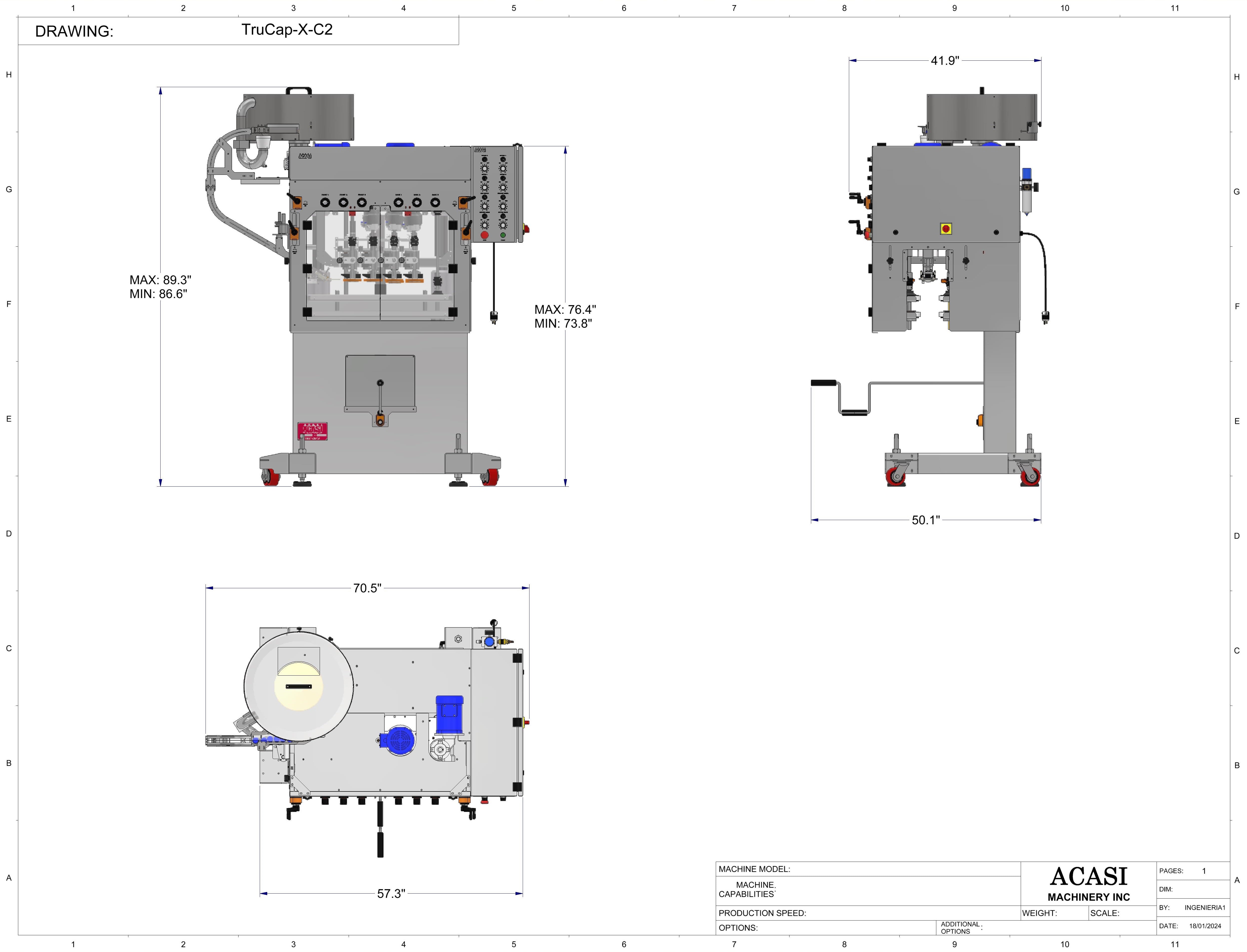 Automatic inline bottle cap machine with centrifugal cap feeder, model ...