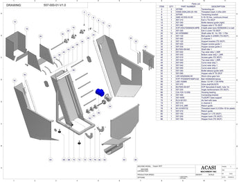 Automatic plastic and metal bottle unscrambler machine with 48 inches bowl, model TruSort-48  60 SO, Hopper 35CF, by Acasi Machinery Inc.