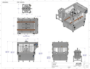 Dual Lane Flow Meter Filler Machine Model FMF-12000-DL Drawings