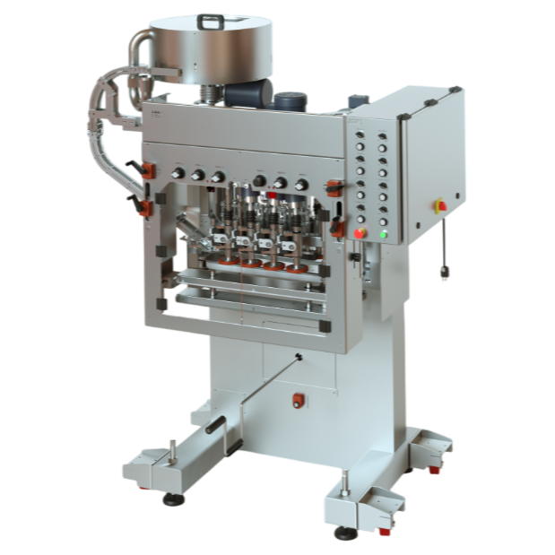 Automatic inline bottle cap machine with centrifugal cap feeder, model ...