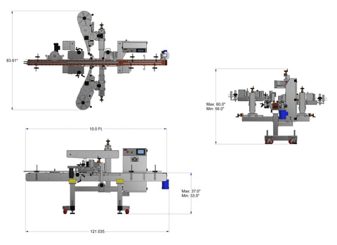 Front and Back Labeler Model Tru-Labeler-FB - Drawings