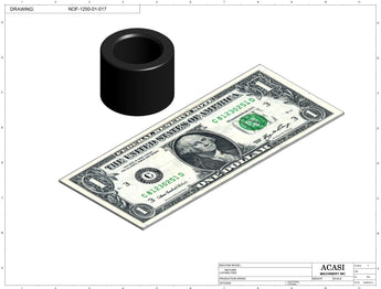 Automatic inline pressure overflow bottle filler machine, low viscosity, Part NOF-1.250-01-017, by Acasi Machinery Inc.