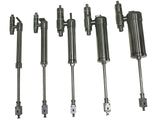 2.5, 5, 10, 20 and 34Oz Stainless steel pistons, by Acasi Machinery Inc., Left view