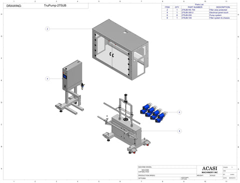 Gear Pump Filler - Model TruPump-275UB Parts