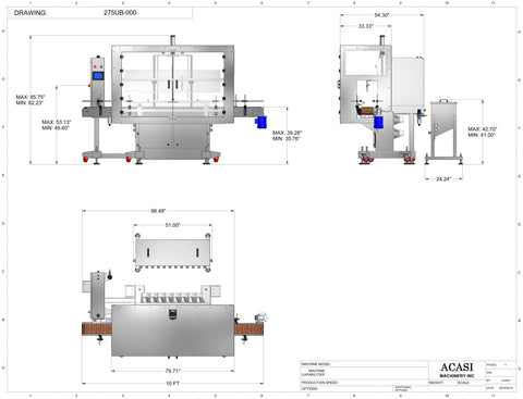 Gear Pump Filler - Model TruPump-275UB Drawings