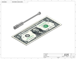 Automatic inline piston filler machine, high viscocity liquid products, model PI3100, Part NOZ-IBSO-0.625-02-006, by Acasi Machinery Inc.