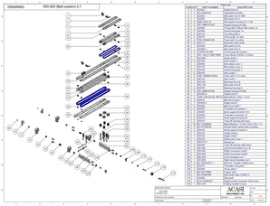 Automatic plastic and metal bottle unscrambler machine with 48 inches bowl, model TruSort-48 / 60, Assy 550-000 | Belt System, by Acasi Machinary Inc.