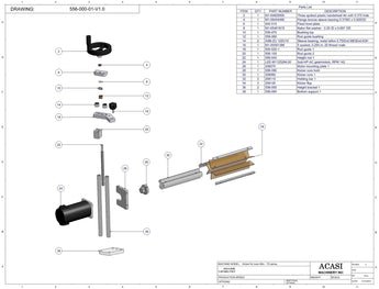 Automatic plastic and metal bottle unscrambler machine with 48 inches bowl, model TruSort-48 / SO, Assy 556-000, by Acasi Machinery Inc.