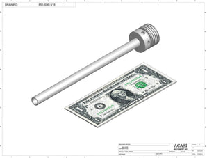 Automatic inline 1SH miniature pistons filler machine, gating cylinders to automatically control handling of the bottles, high viscocity liquid products, model Minipiston, Assy 650-504E-V16, by Acasi Machinery Inc.