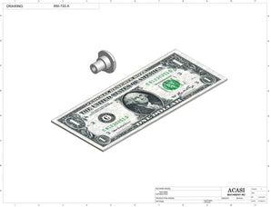 Automatic inline 1SH miniature pistons filler machine, gating cylinders to automatically control handling of the bottles, high viscocity liquid products, model Minipiston, Assy 650-722-A, by Acasi Machinery Inc.
