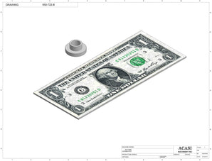Automatic inline 1SH miniature pistons filler machine, gating cylinders to automatically control handling of the bottles, high viscocity liquid products, model Minipiston, Assy 650-722-B, by Acasi Machinery Inc.