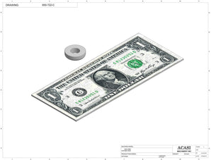 Automatic inline 1SH miniature pistons filler machine, gating cylinders to automatically control handling of the bottles, high viscocity liquid products, model Minipiston, Assy 650-722-C, by Acasi Machinery Inc.