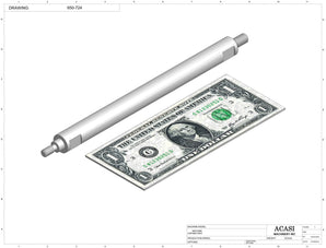 Automatic inline 1SH miniature pistons filler machine, gating cylinders to automatically control handling of the bottles, high viscocity liquid products, model Minipiston, Assy 650-724, by Acasi Machinery Inc.