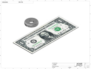 Automatic inline 1SH miniature pistons filler machine, gating cylinders to automatically control handling of the bottles, high viscocity liquid products, model Minipiston, Assy 650-756, by Acasi Machinery Inc.