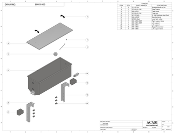 Piston Filler - Model Trupiston 8 SERVO- TANK Assy 680-S-500 By Acasi Maachinery