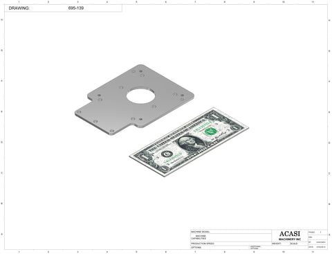 Automatic inline 4 pistons filler machine high-precision, electrically-driven ball screw movement, high viscocity liquid products, Part 695-139, by Acasi Machinery Inc.