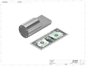 Automatic inline 4 pistons filler machine high-precision, electrically-driven ball screw movement, high viscocity liquid products, Part 697-306, by Acasi Machinery Inc.