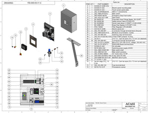 Automatic inline 8 pistons filler machine high-precision, high viscocity liquid products model Trupiston, Assy 700-000-03-V1.0, by Acasi Machinery Inc.