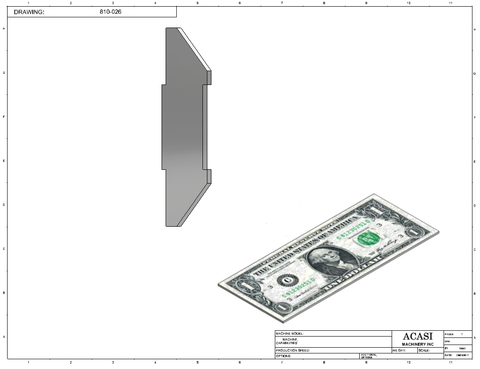 Waterfall cap feeder and sorter, model 810-000 V18, Part 810-026, by Acasi Machinery Inc.