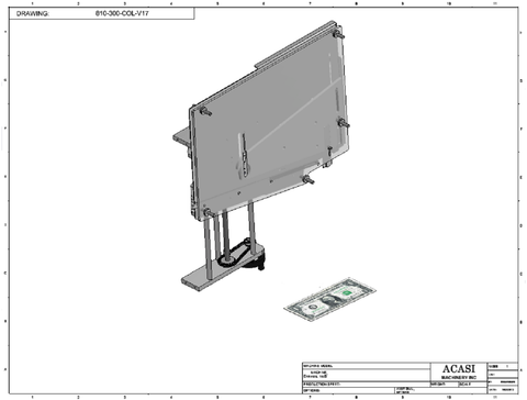 Waterfall cap feeder and sorter, model 810-000 V18, Assy 810-300,-COL-V17 by Acasi Machinery Inc.