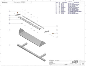 Automatic inline bottle cleaner with dry or wet cleaning options, model BR-15, Assy 975-200, by Acasi Machinery Inc.