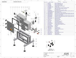 Semi-Automatic single cap tightener, model AS-CS16, Assy CS-AS16-100-V16-VBR, by Acasi Machinery Inc.