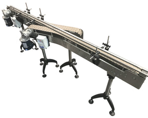 Automatic conveyor straight transfer, by Acasi Machinery Inc., Right and front view