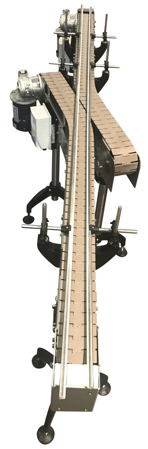 Automatic conveyor straight transfer, by Acasi Machinery Inc.,front view