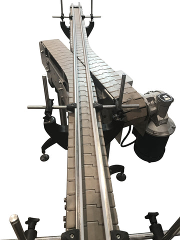 Automatic conveyor straight transfer, by Acasi Machinery Inc.,front view