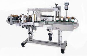 Automatic front/Back labeler machine with wrap station, model 430, by Acasi Machinery Inc.