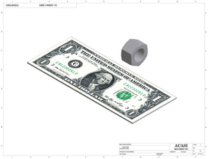 Automatic inline 4 miniature pistons filler machine, gating cylinders to automatically control handling of the bottles, high viscocity liquid products, model Minipiston 4, Component AME-HNMX-16, by Acasi Machinery Inc.
