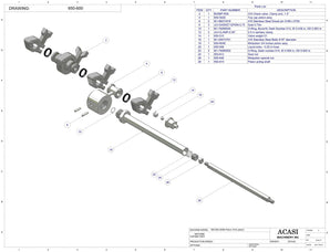 Automatic inline 4 miniature pistons filler machine, gating cylinders to automatically control handling of the bottles, high viscocity liquid products, model MiniPiston-4, Assy 650-600, by Acasi Machinery Inc.